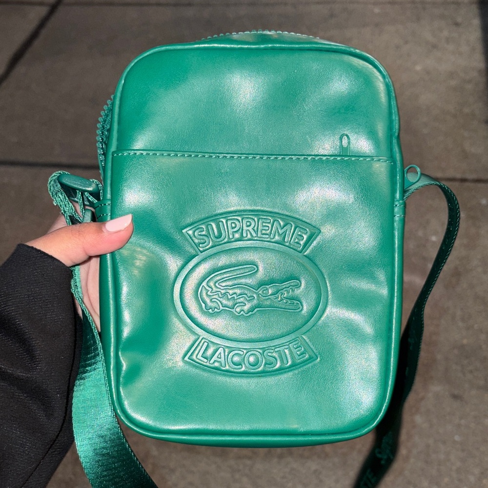 Green Supreme X Lacoste Bag